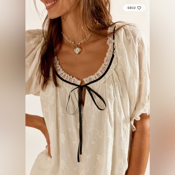 Free People Juno Mini Dress with Lace Trim - Picture 4 of 5